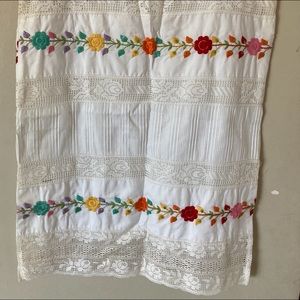 EUC Anna Sui Embroidered Rainbow Rose Top and Skirt Set